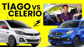 Maruti Celerio vs Tata Tiago - Mileage, Performance, Price, Dimensions - Car Comparison in Hindi