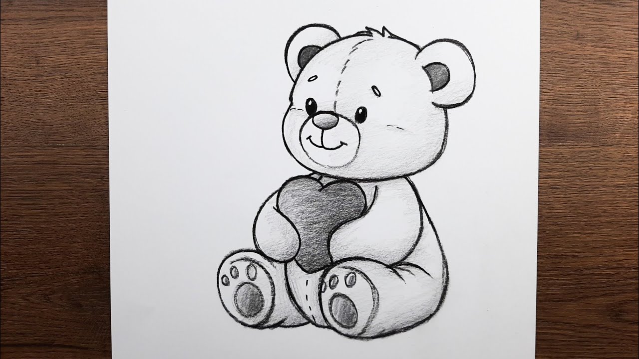 Kolay öğretici adım adım resimler nasıl çizilir - Sevimli ayıcık çizimi nasıl yapılır