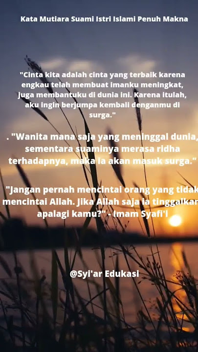Kata Mutiara suami istri islami penuh makna