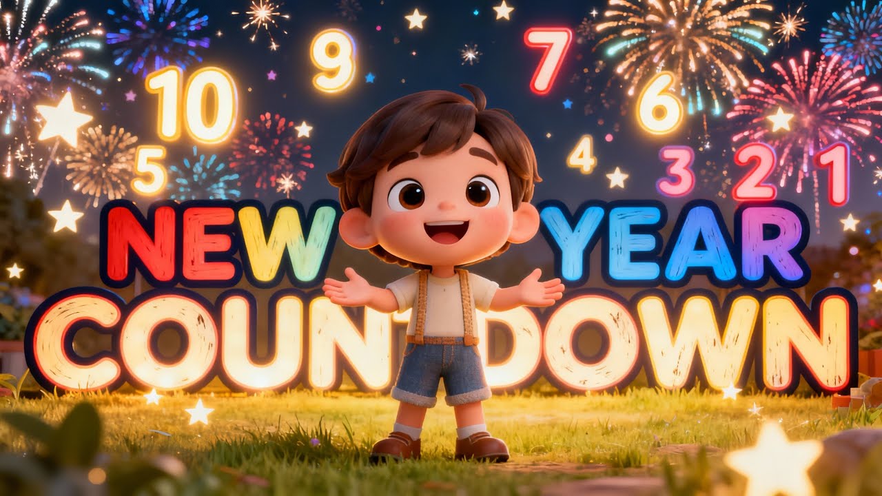 New Year Countdown Song 🎆 | Count 10 to 0 for Kids #kidssongs #