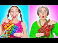 Me VS GrandMa Food challenge! Cool &amp; Tasty Food Ideas by 123 GO! FOOD