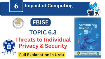 FBISE Class 10 Computer Chapter 6 | Threats to Individual Privacy & Security | Topic 6.5
