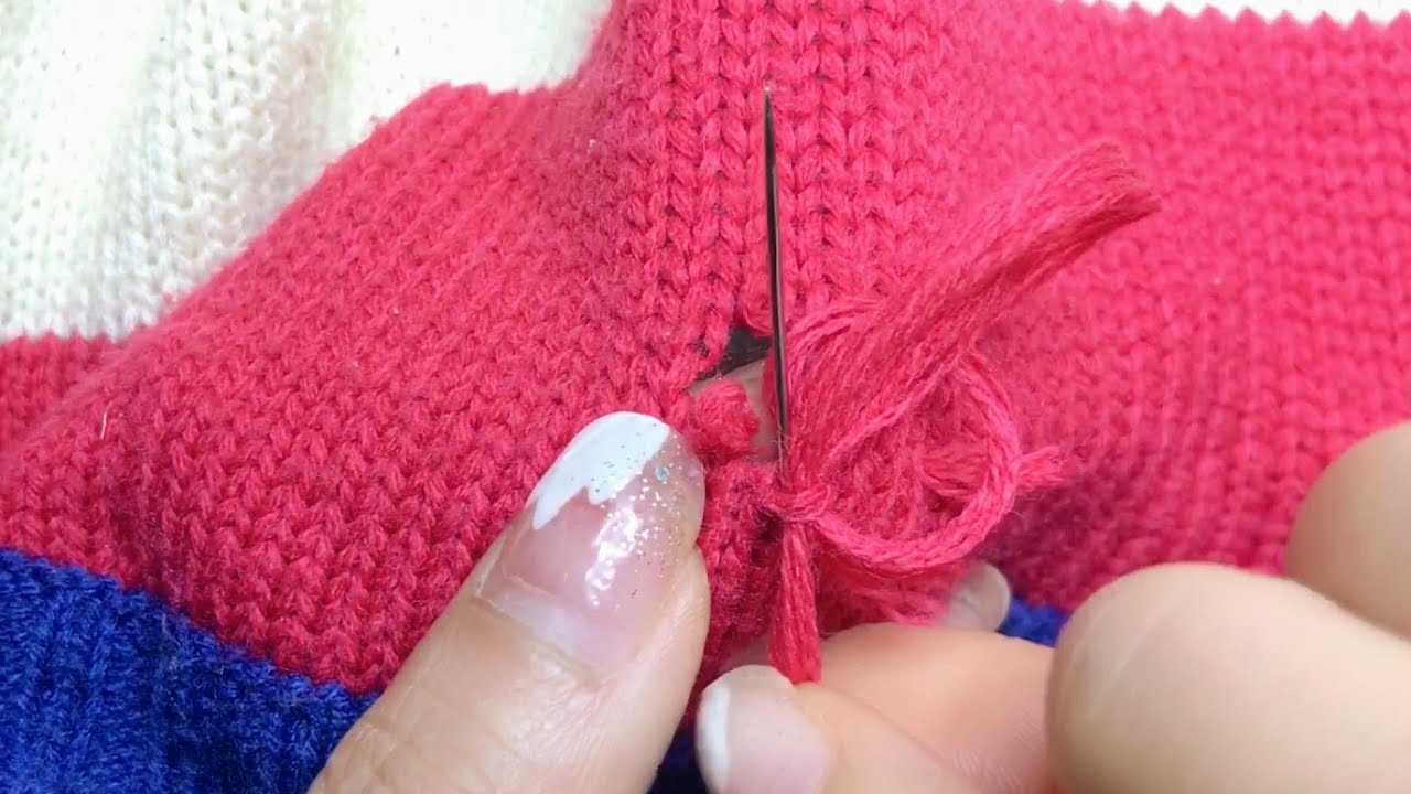 Learn How to Repair Holes in Your Knit Sweaters in Minutes - YouTube