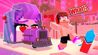 MAIZEN: RUMI Turns into a TRAIN and chases JJ (Minecraft animation)