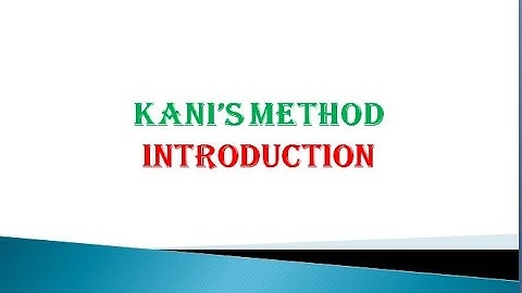 INTRODUCTION KANIS METHOD
