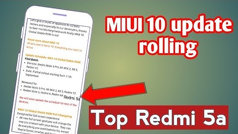 Redmi 5a MIUI 10 update rollout Download link????
