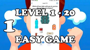 Easy Game Brain Test Level 1  - 20 Answer Gameplay Walkthrough Android IOS