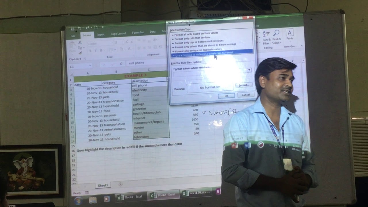 Advance conditional formatting practical