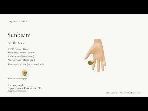 Video preview: Sunbeam, Solid Brass Cabinet Knobs, Satin Brass (matte lacquer) / 1  1/8"
