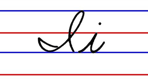 letter I, cursive handwriting practice