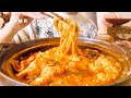 【咀嚼音】熱々のキムチ鍋｜Pork Kimchi Stew Eating Sounds/ASMR/mukbang