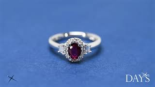 Celebrity Oval Ruby Ring in 18kt White Gold with Diamonds (1/3ct tw) Net Worth