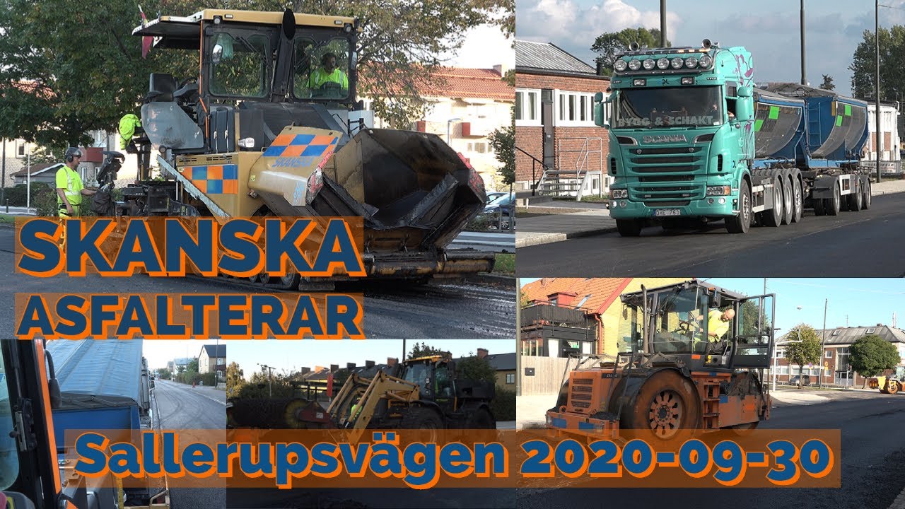 Skanska asfalterar Sallerupsvägen | CAT, Dynapac, Hamm, 2020-09-30