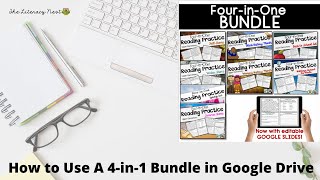 How to Use 4-in-1 Reading Comprehension Sets with Digital Files in Google Drive | Emily Gibbons