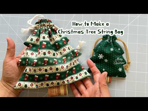 كيفية صنع حقيبة هدايا على شكل شجرة عيد الميلاد درس تعليمي لصنع حقيبة هدايا يدوية جميلة