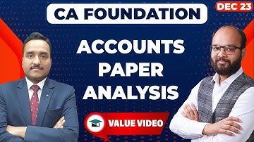 CA Foundation June 2023 Accounts Paper Analysis | Accounts Paper Review | Paper Hard Or Easy | ICAI