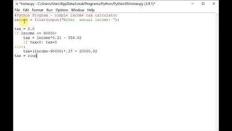 Python Program - simple income tax calculator