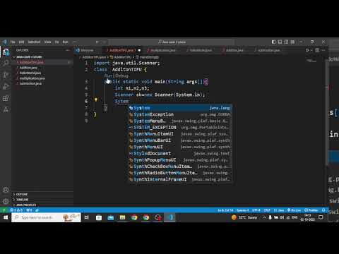 #Q6. addition in java. || take input from user || ide used Vs Code|| .next int()