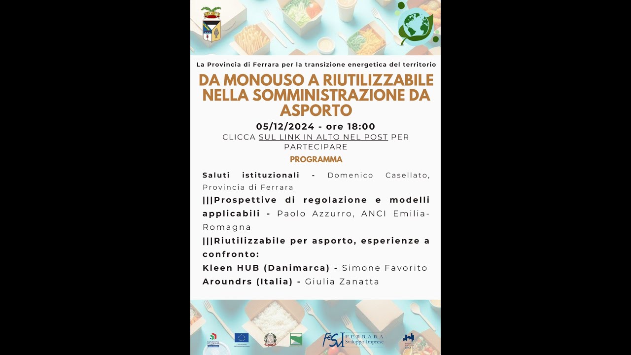 Da monouso a riutilizzabile nella somministrazione da asporto