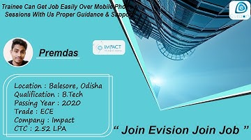 Congrats ,Premdas | Electronics Engineer |Salary 2.52 LPA |Got Selected as System Engineer in IMPACT