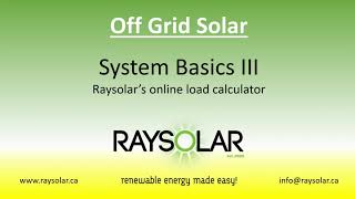 Off Grid Solar Basics - Video 3 : Load Calculator screenshot 2