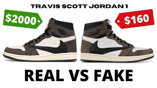 Real Vs Fake Travis Scott Jordan 1 ($2 
