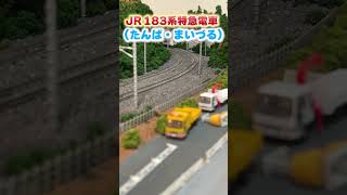 【Nゲージ】JR183系特急電車(たんば・まいづる)を購入したので入線です!#nゲージ #鉄道模型 #ジオラマ #鉄道 #鉄ヲタ #アナウンサー #レイアウト #電車