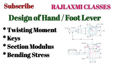 Design of Lever || Hand Lever / Foot Lever || Twisting Moment || Resisting Torque || Bending Stress