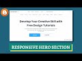 How to add a hero section in blogger homepage  fully responsive
