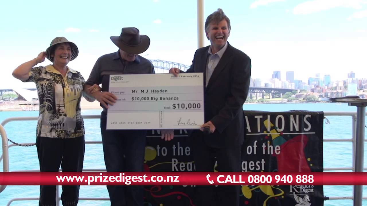 Reader's Digest New Zealand $125,000 Strike It Rich Sweepstakes - YouTube