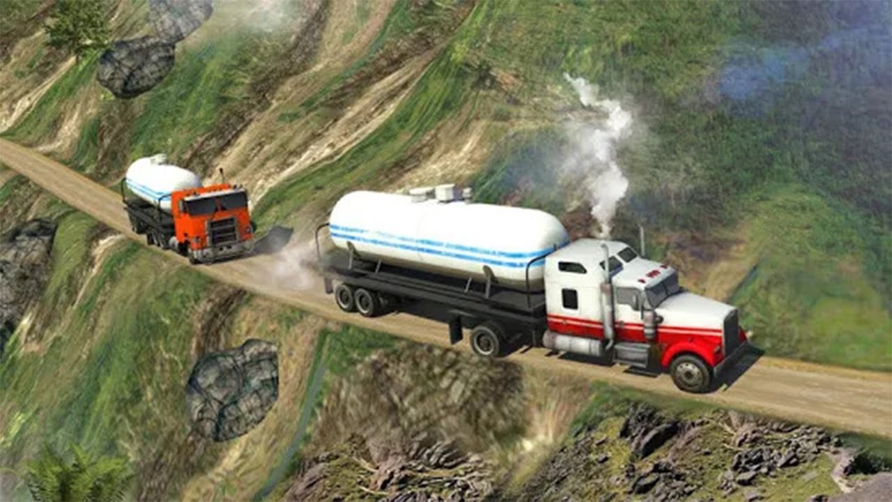 Offroad Oil Tanker Truck Simulator । Oil Tanker Truck Hill Driving game