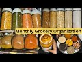 Indian Monthly grocery Organization/महिन्याचा किराणा सामान/ Tips for How to store Monthly Grocery