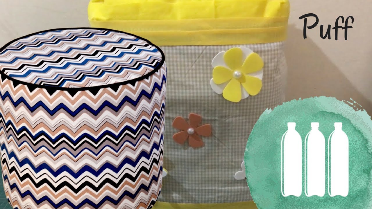 Pufe de Garrafa Pet Fácil e rápido - Artesanato - Diy