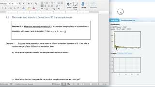 Math 43 Simulation of Sample Means (Section 7.3)