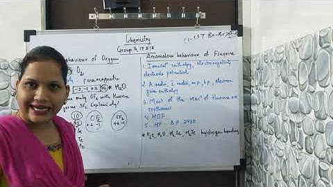 Chemistry Class 12 Chapter 7 Topic: Anomalous behaviour of oxygen and fluorine.