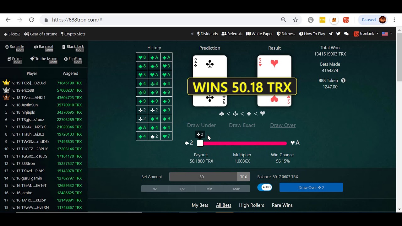 888 Tron Token - Dividend Loophole, Just Discovered - YouTube