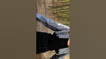 thrift flipping old jeans into cropped denim jacket || #youtubeshorts #ytshorts #shorts #thriftflip