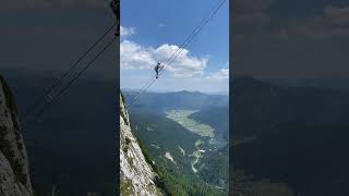 Climber Climbing the Majestic via Ferrata