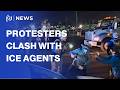 Clashes erupt between protesters and ICE Agents outside Newark Facility