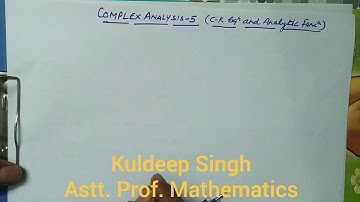 Complex Analysis-5 (Problems on C-R Equations and Analytic Functions)