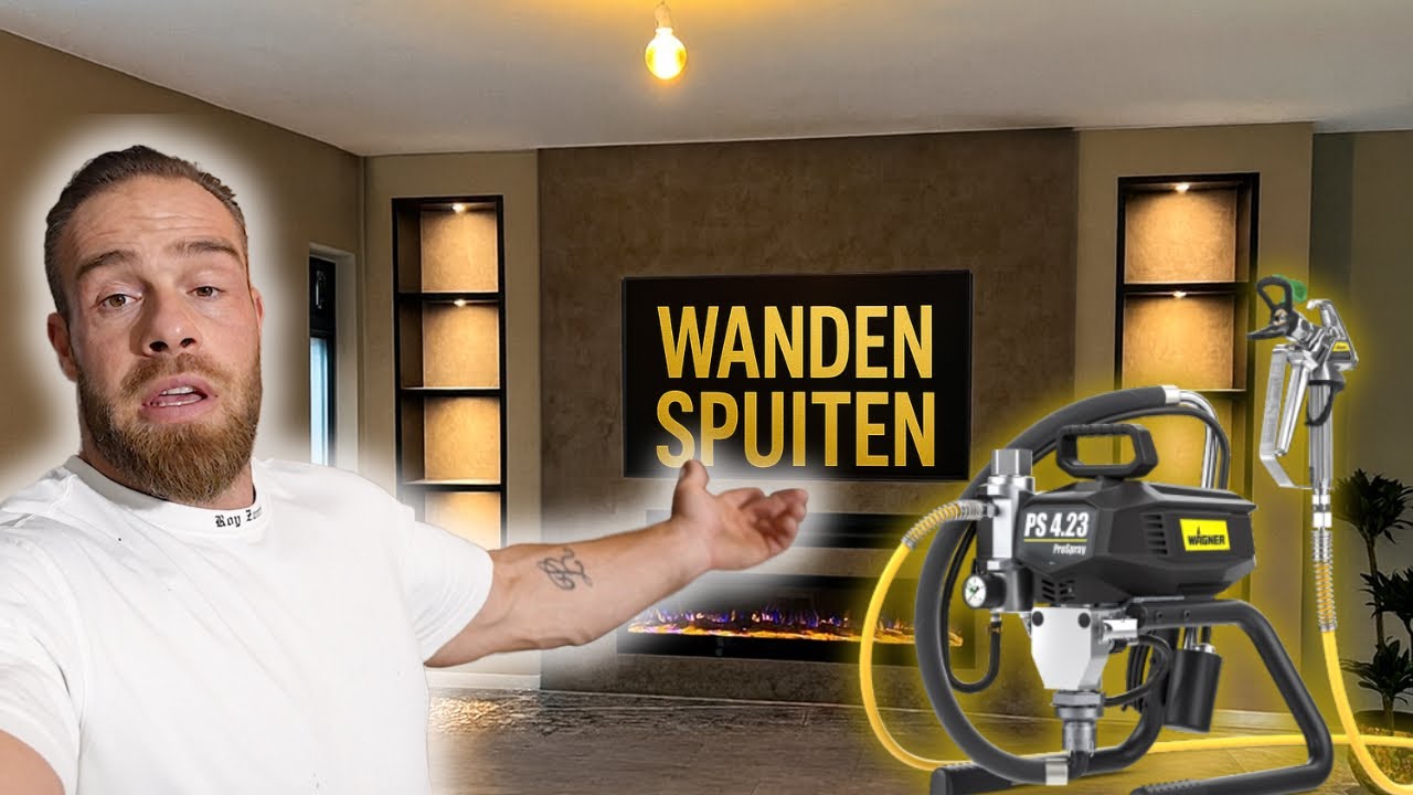 Met De Nieuwe Wagner ProSpray 4.23 – Wanden Roy Zwart Donker Taupe Spuiten