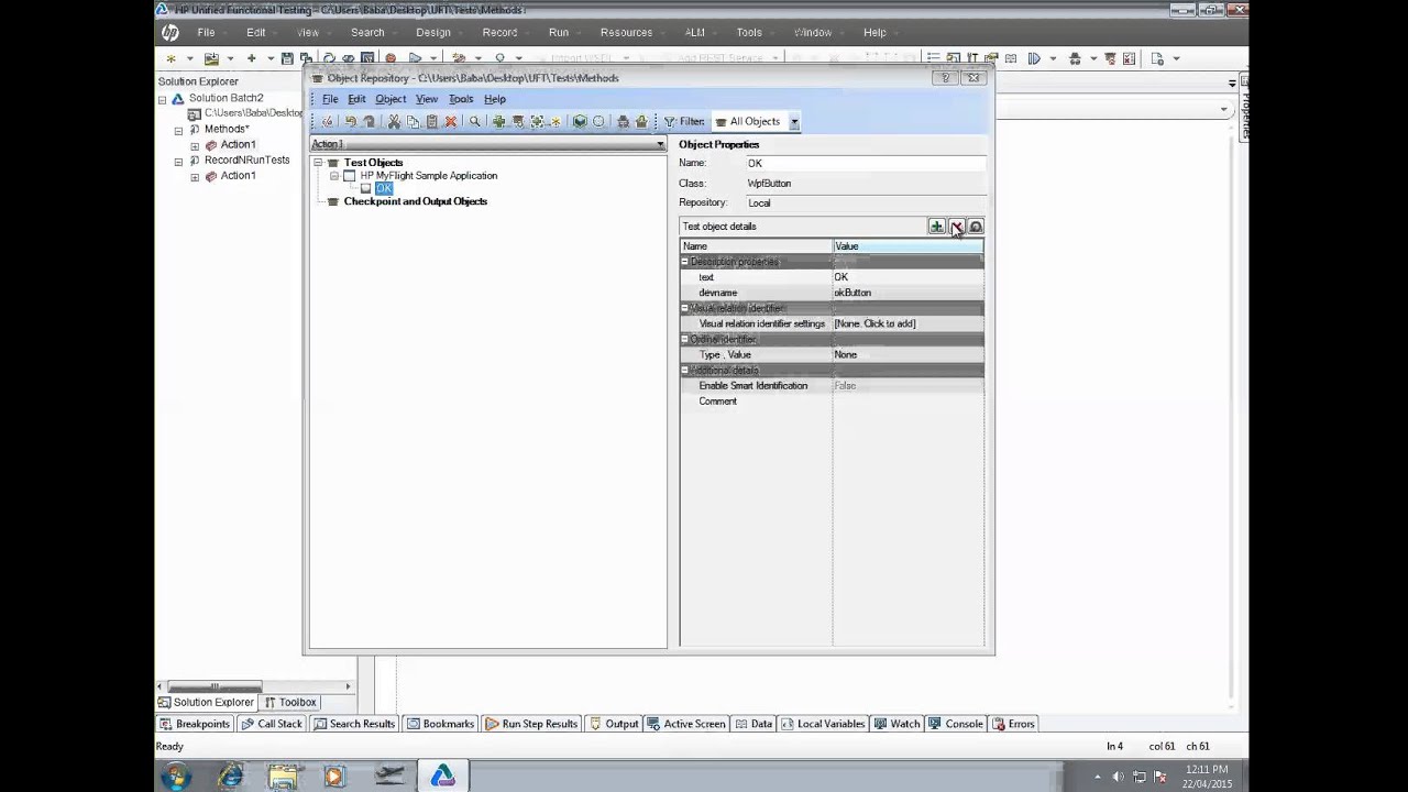 UFT Methods On Objects