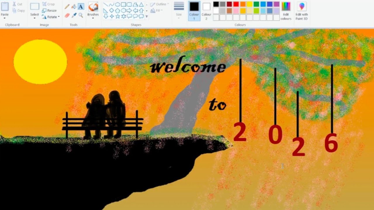 DRAW COMPUTER SCENERY 🫟MS PAINT 🎨#drawing #computer #painting # ...