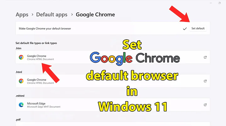 How to set chrome as default browser windows 11