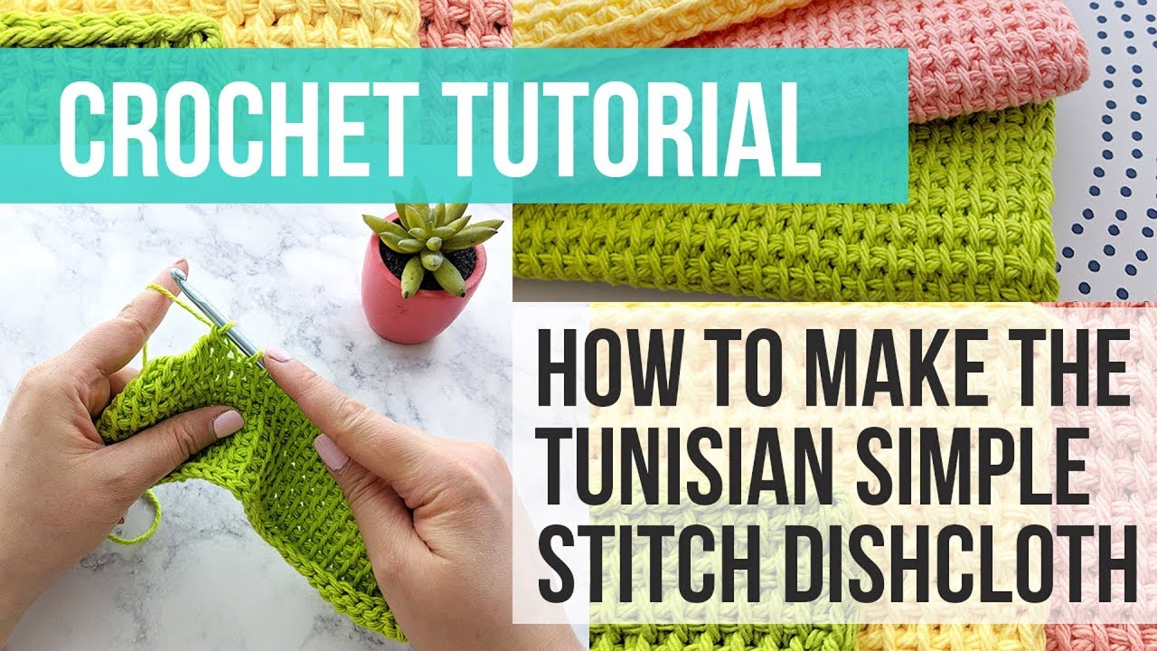 Кухонное полотенце с простым тунисским стежком