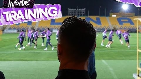 CRISTIANO RONALDO watches Real Madrid training