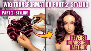 Burgundy Wig Transformation Part 2: Reverse Bombshell Styling Tutorial