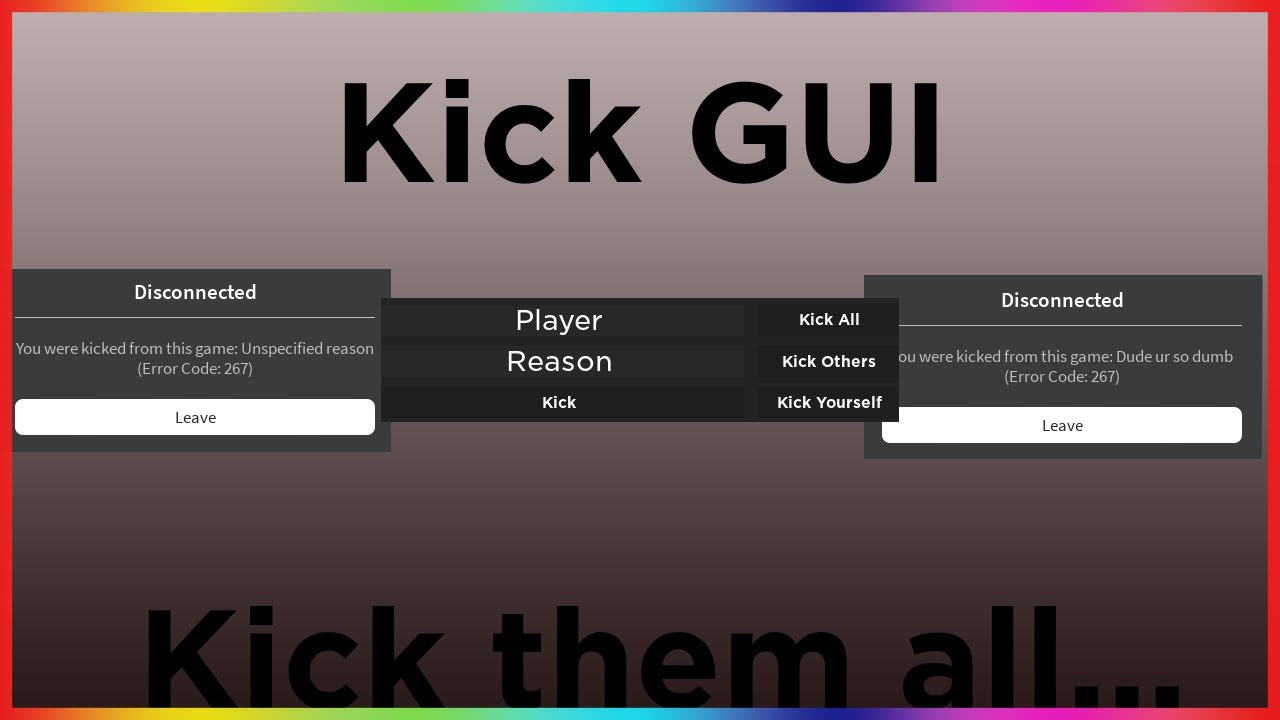 Roblox Serverside Script Showcase Kick Gui Youtube - roblox no kick script