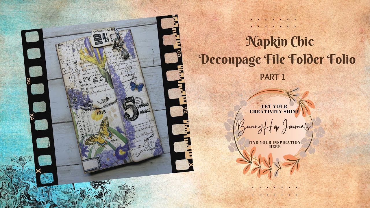 Napkin Chic Decoupage File Folder Folio Part 1 - YouTube