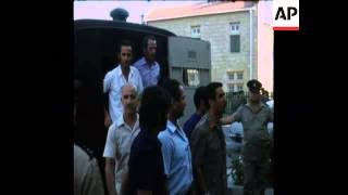 SYND 29 6 73 ANARCHISTS ARRIVE TO COURT IN NICOSIA UNDER HEAVY GUARD
